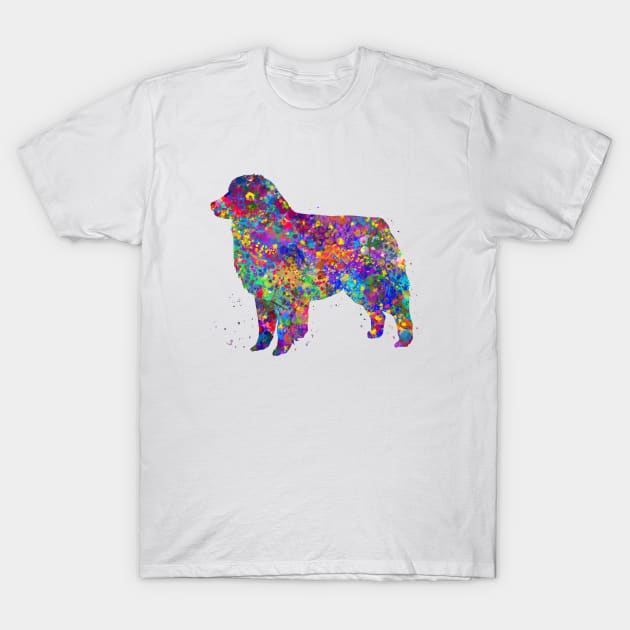 Australian shepherd dog watercolor T-Shirt by Yahya Art